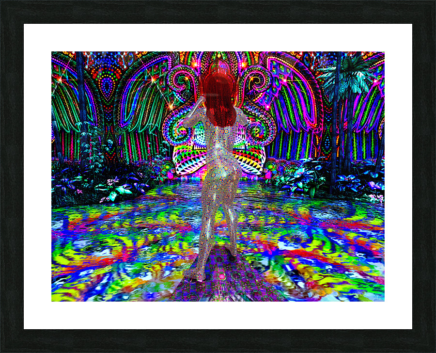 Psychedelic Ayahuasca Angel - DMT Journey Picture Frame print