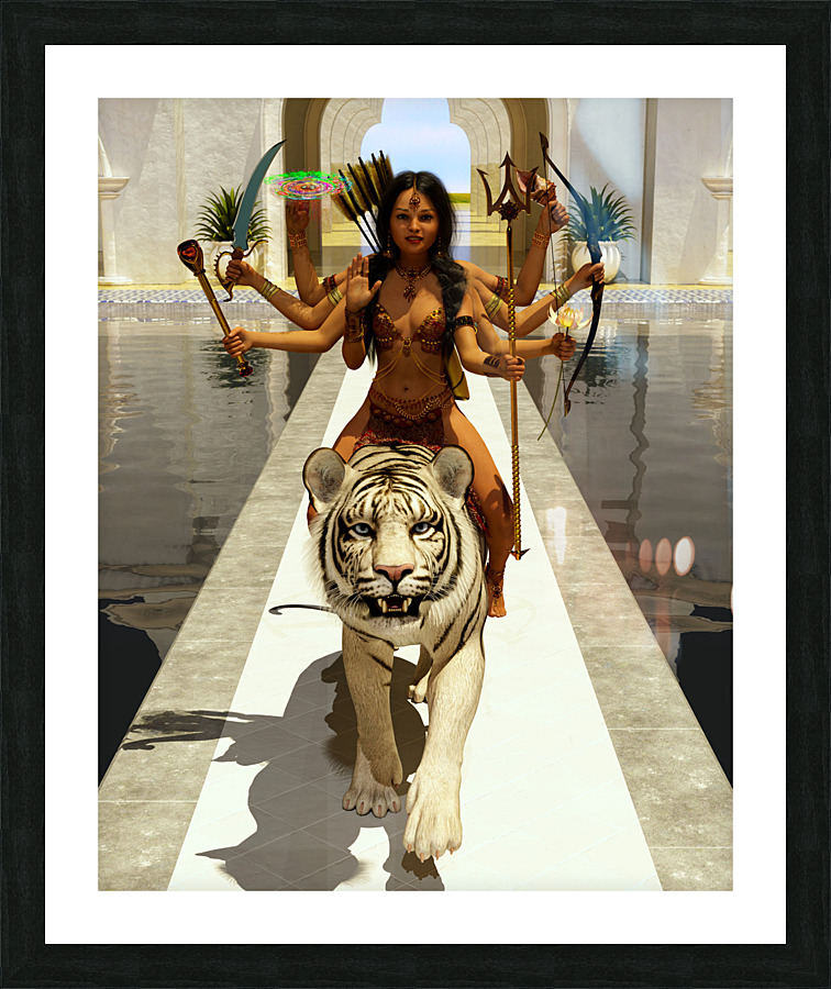 Hindu Goddess Durga Picture Frame print