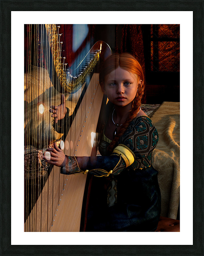 Serenade of the Celtic Harpist  Picture Frame print