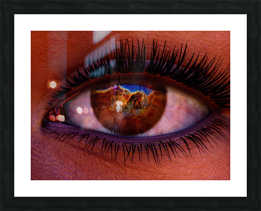 Female Space Explorer witnesses the Carina Nebula as seen by the James Webb Telescope Picture Frame print