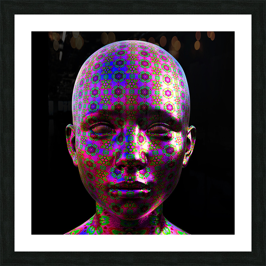 DMT Ayahuasca Experience - Black Background Picture Frame print