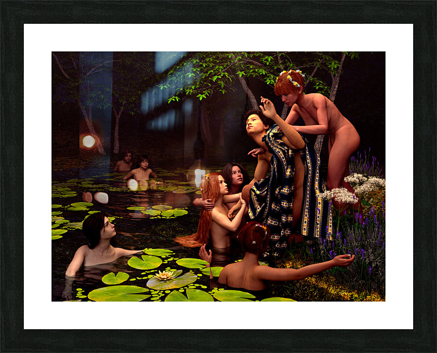 Hylas and the Nymphs Picture Frame print