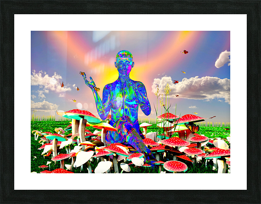 Magic  psychedelic psychoactive psilocybin mushrooms Picture Frame print