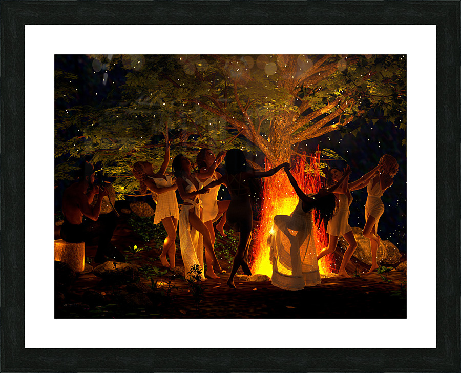 The God Pan with Nymphs Dancing in the Forest Picture Frame print