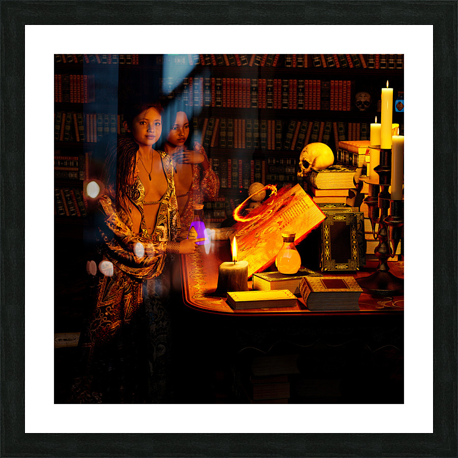 Young Wiccan Girls Practing their Witchcraft Impression et Cadre photo