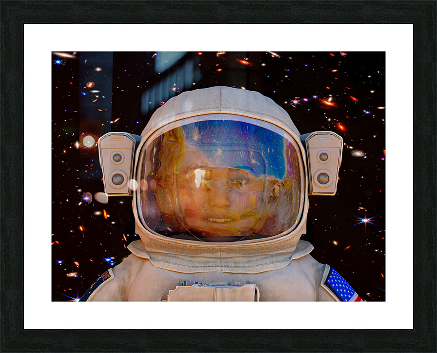 Female Space Explorer witnesses the Carina Nebula as seen by the James Webb Telescope Picture Frame print