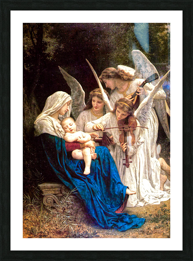 Song of the Angels - William Adolphe Bouguereau - La Vierge aux anges Picture Frame print
