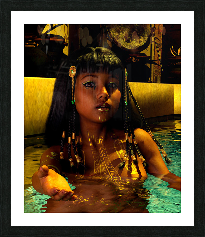 The Seductive Cleopatra VII Philopator Queen and Sex Symbol in her temple pool  Picture Frame print