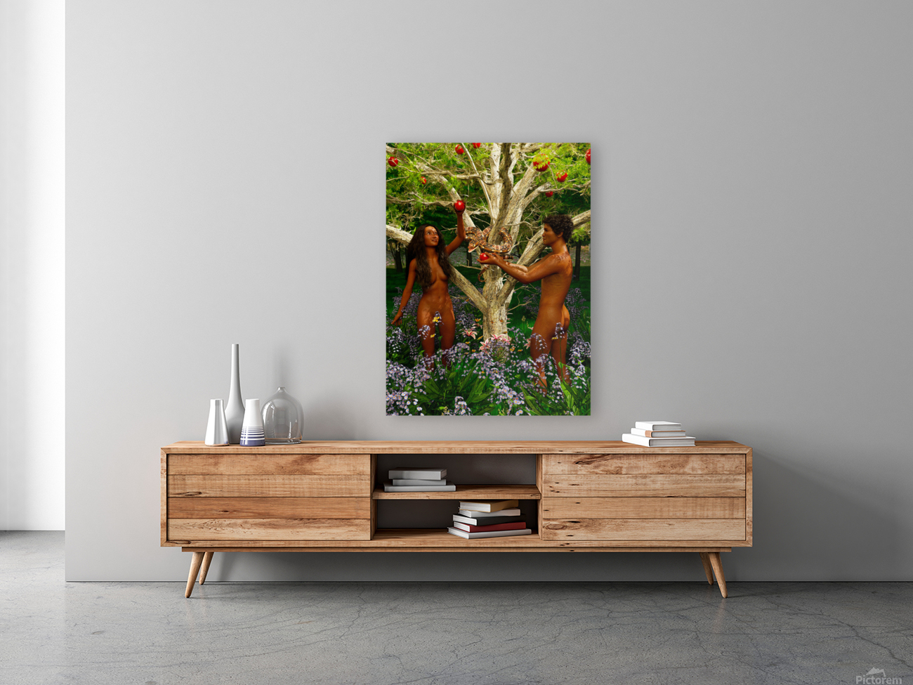 Adam and Eve in the garden of Eden - Vasikela Kung Tribe 108MP Reproduction