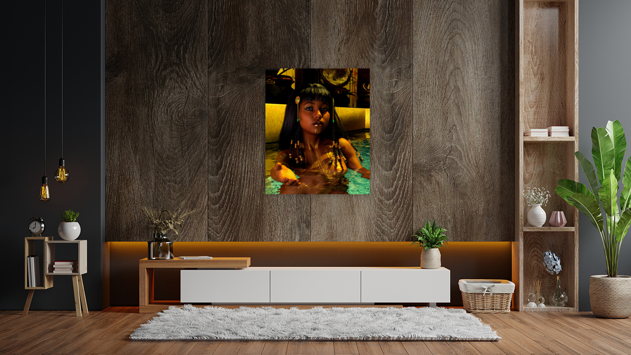 The Seductive Cleopatra VII Philopator Queen and Sex Symbol in her temple pool  Reproduction