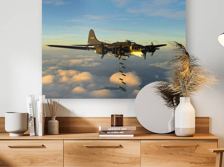Boeing B-17 Flying Fortress Bomb Drop 2 color by Kevin Michael VerKamp