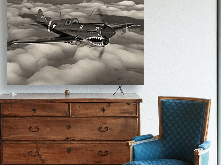 Curtiss P-40 Warhawk BW by Kevin Michael VerKamp
