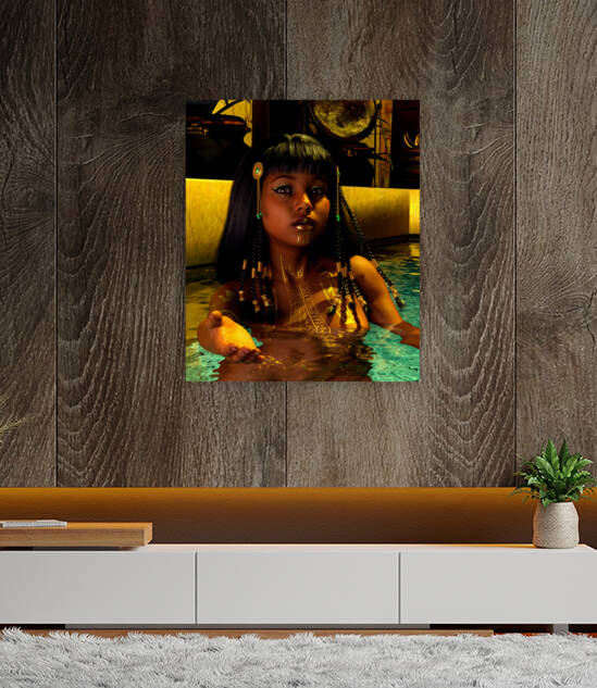 The Seductive Cleopatra VII Philopator Queen and Sex Symbol in her temple pool  by Kevin Michael VerKamp