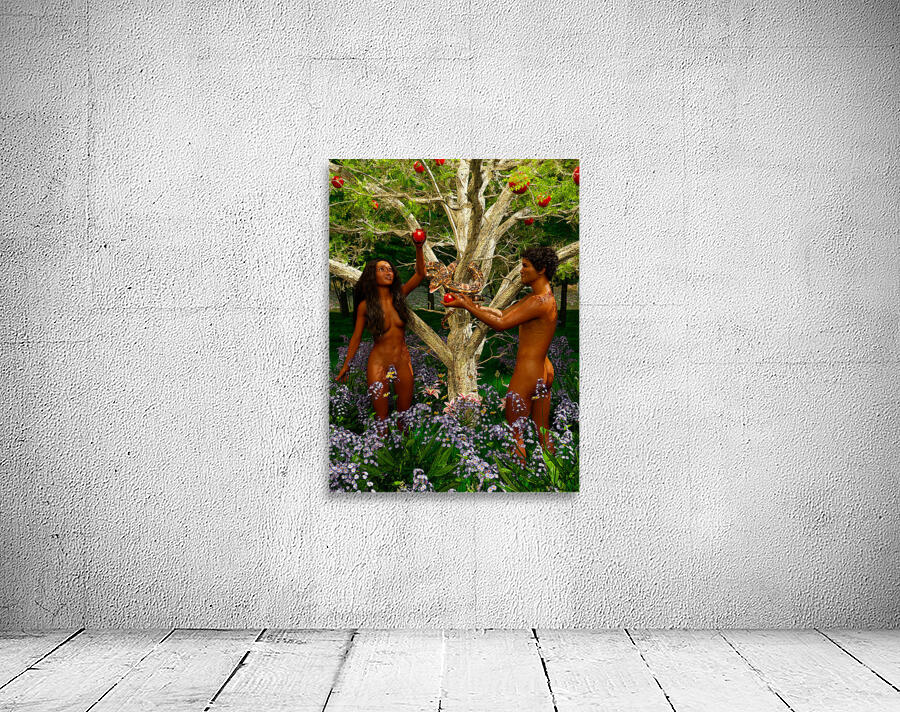 Adam and Eve in the garden of Eden - Vasikela Kung Tribe 108MP Wall Preview