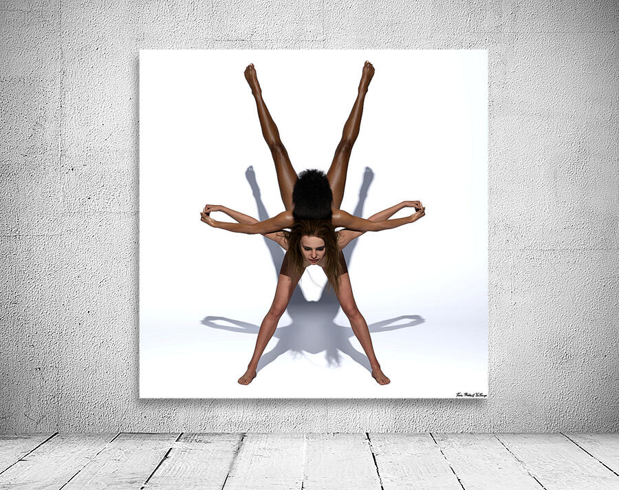 Yoga Couple Star Position Pose Wall Preview