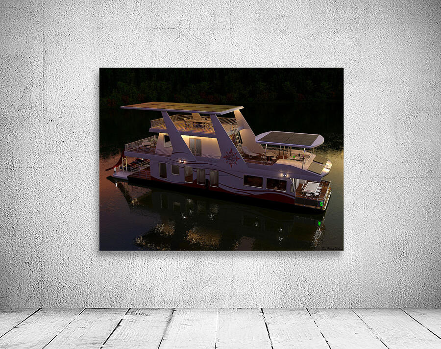 Solar Electric Powered Houseboat  Wall Preview