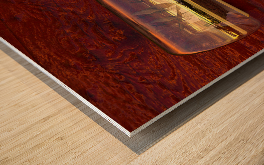 Impossible Ship in a Bottle Wood print