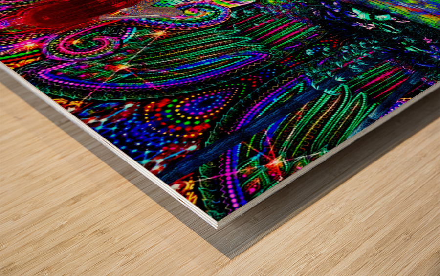 Psychedelic Ayahuasca Angel - DMT Journey Wood print