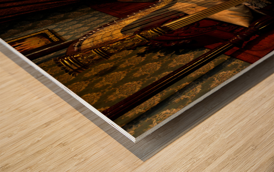 Serenade of the Clarsach Celtic Harpist  Wood print