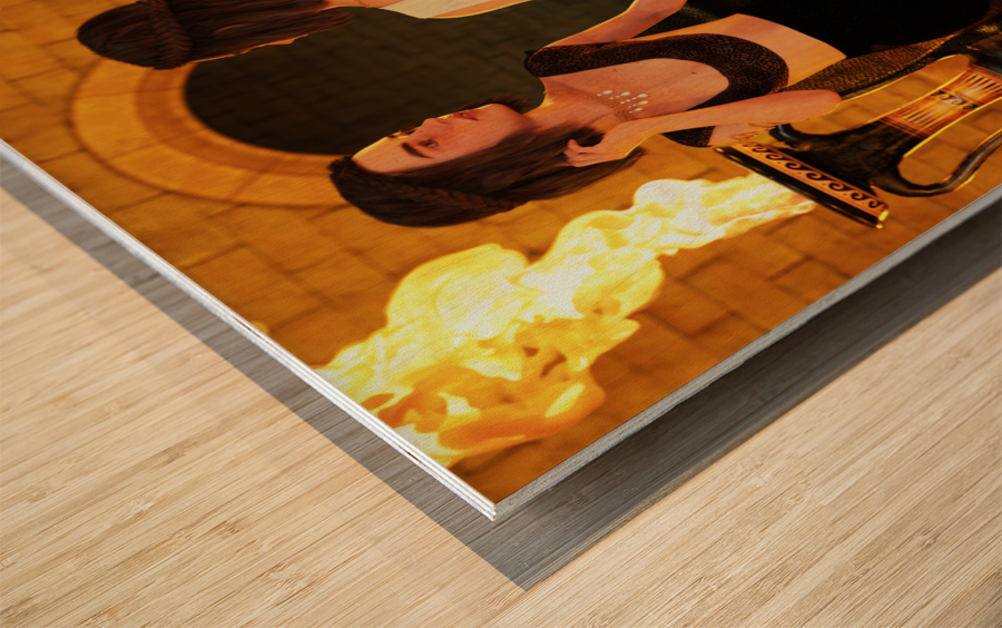 Yin and Yang as Twin Women Wood print