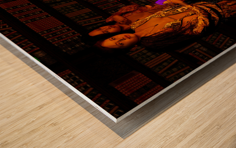 Young Wiccan Girls Practing their Witchcraft Impression sur bois