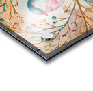 a vibrant and whimsical illustration of a bird pe Acrylic print