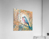 a vibrant and whimsical illustration of a bird pe Acrylic Print