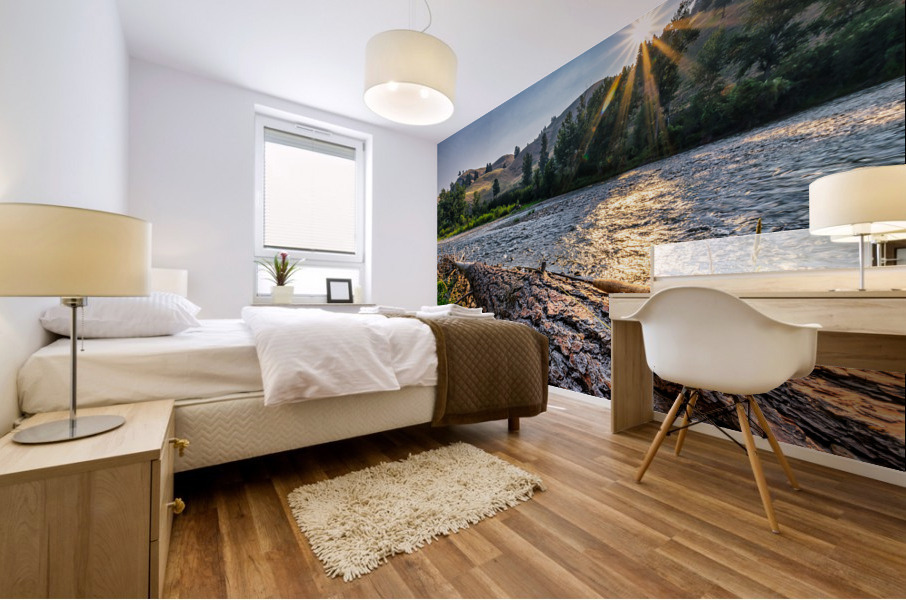 BitterrootRiverSunrise Mural print