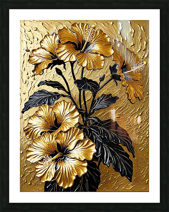 Golden Bloom Picture Frame print