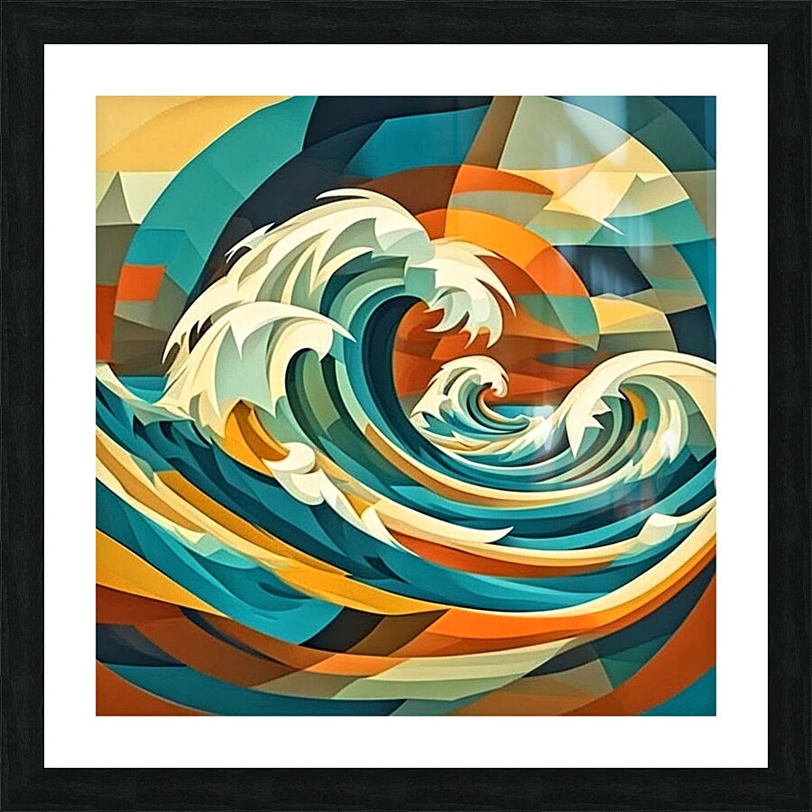 Wavy Waves Ai  Picture Frame print