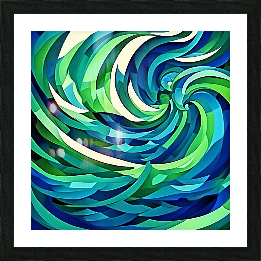 Oh My Waves Ai  Picture Frame print
