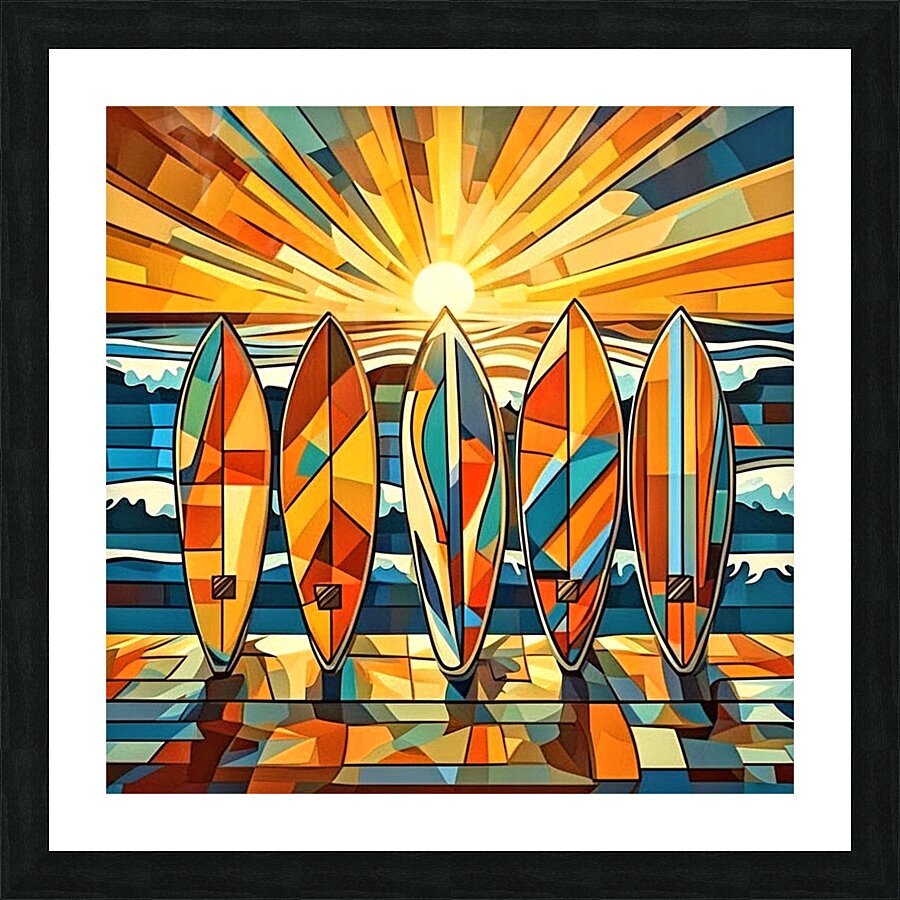 Surfers Ai  Picture Frame print