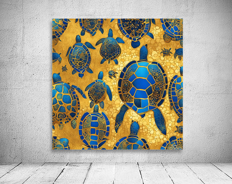 Golden Turtles Speeding Ai  Wall Preview
