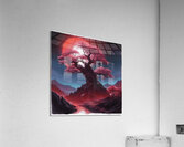 the ethereal beauty of a mystical landscape under the red moonlight Acrylic Print