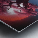 the ethereal beauty of a mystical landscape under the red moonlight Metal print