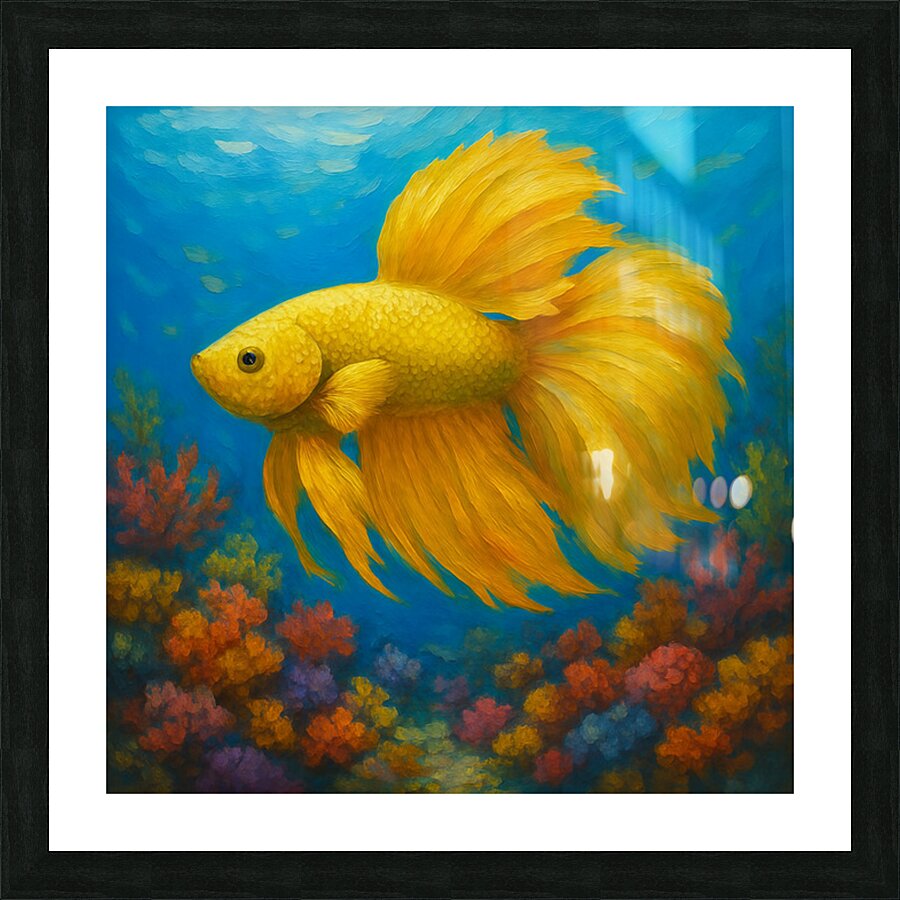 Gold Dragon Betta Picture Frame print