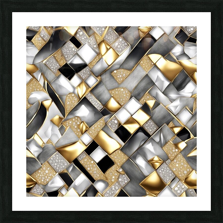 Gold and Silver Picture Frame print