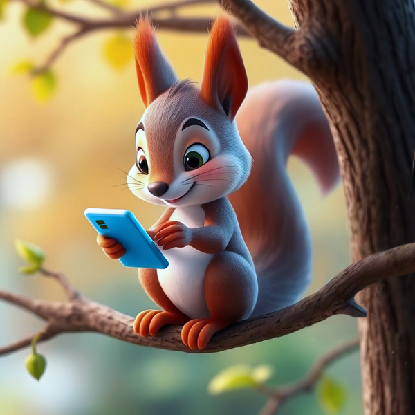 SQUIRREL WITH SMARTPHONE 3 Digital Download