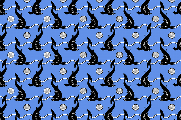 SEAMLESS PATTERN WITH DOLPHIN Digital Download