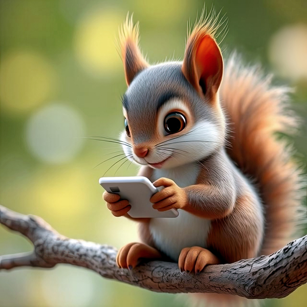 SQUIRREL WITH SMARTPHONE 2 Digital Download