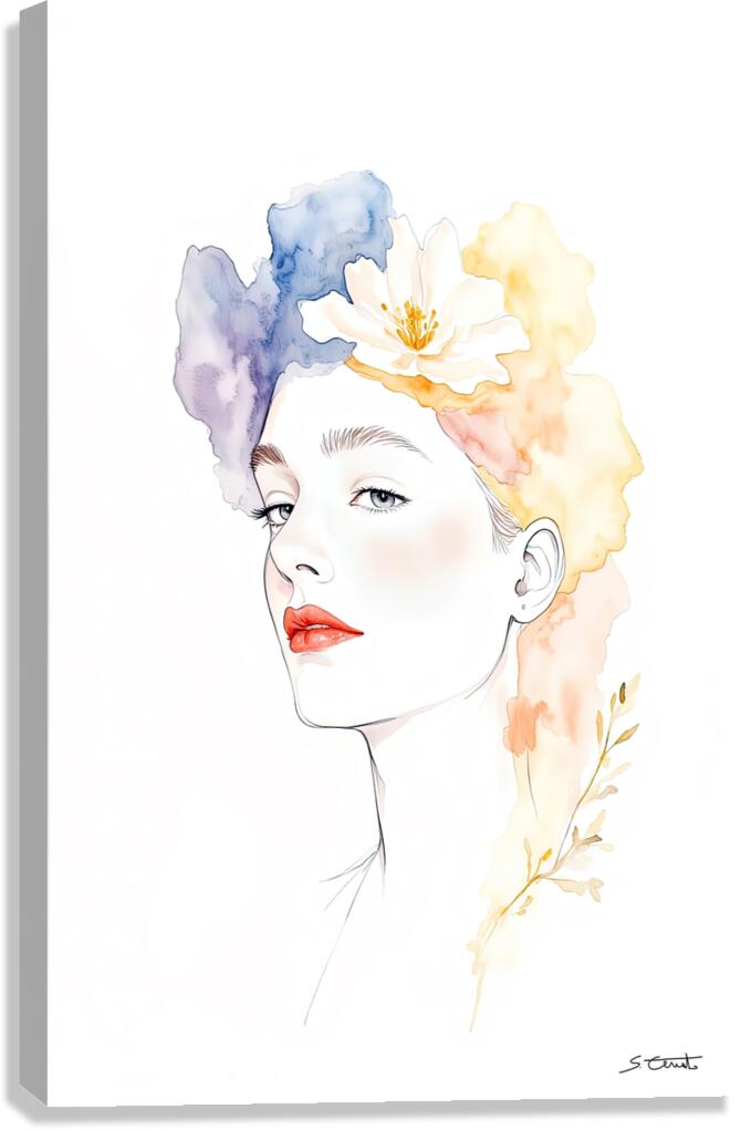 DELICATE FEMALE PORTRAIT Canvas Print