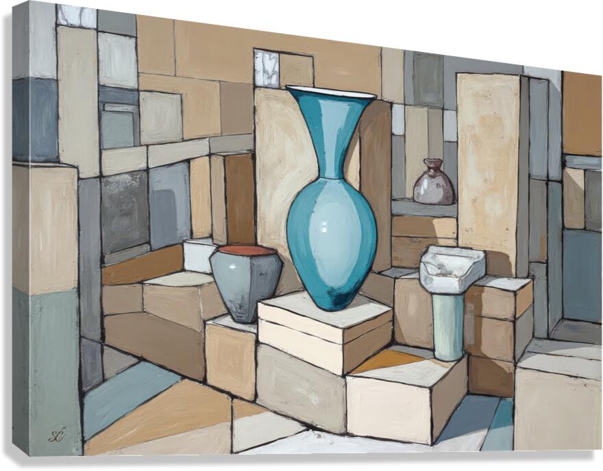 CUBIST BATHROOM Canvas Print
