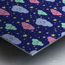 SEAMLESS PATTERN WITH STARS AND CLOUDS Metal print