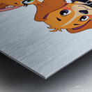 FRIENDSHIP BETWEEN DOG AND CAT Metal print