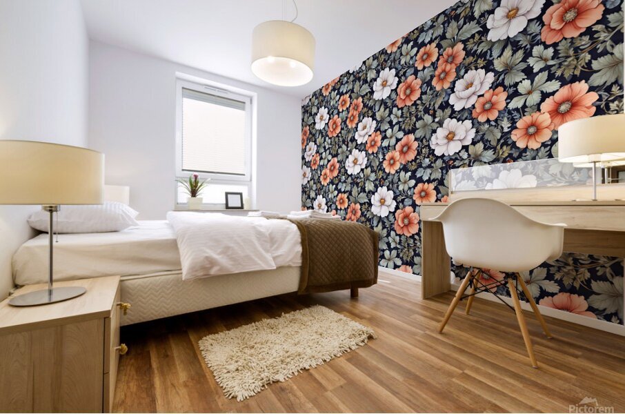 SEAMLESS FLORAL PATTERN 1 Mural print