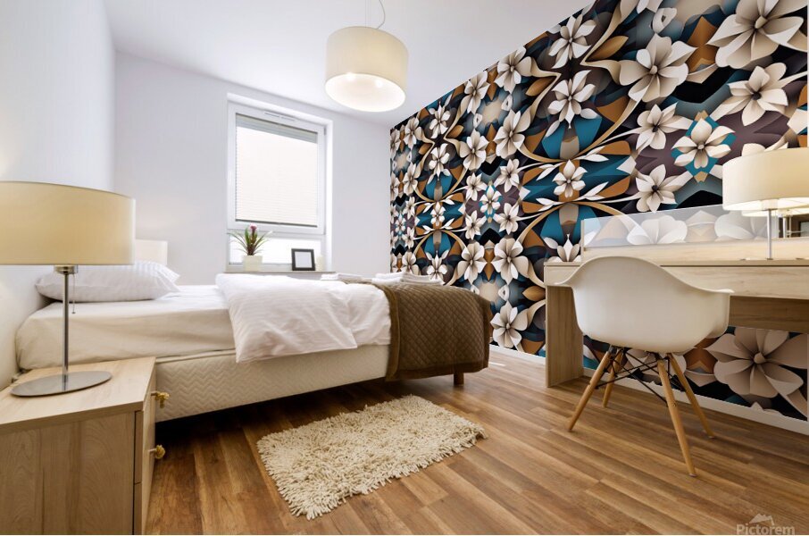 CUBIST STYLE SEAMLESS PATTERN Mural print