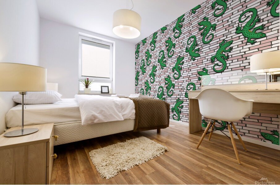 SEAMLESS PATTERN WITH LIZARD Mural print
