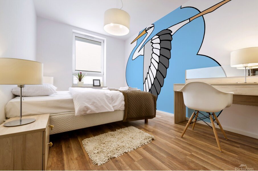 STORK IN FLIGHT Mural print