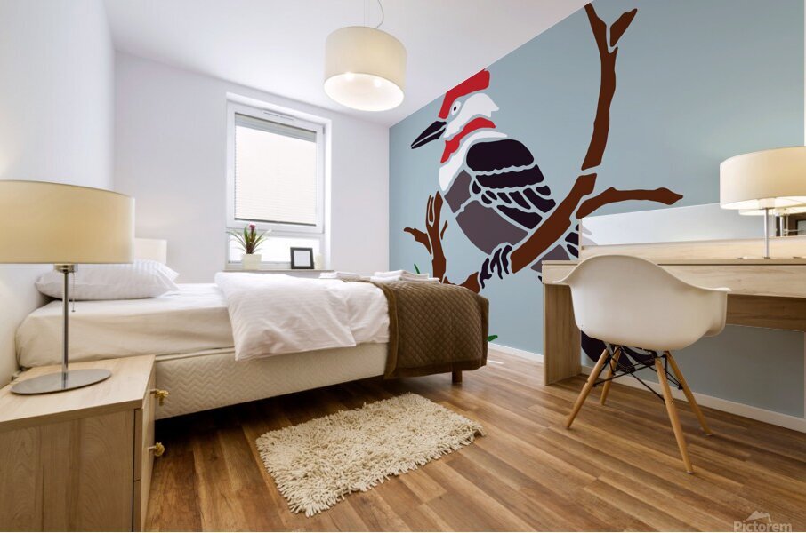 RED-HEADED WOODPECKER Mural print