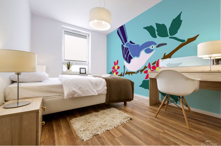 BIRD ON BRANCH Mural print